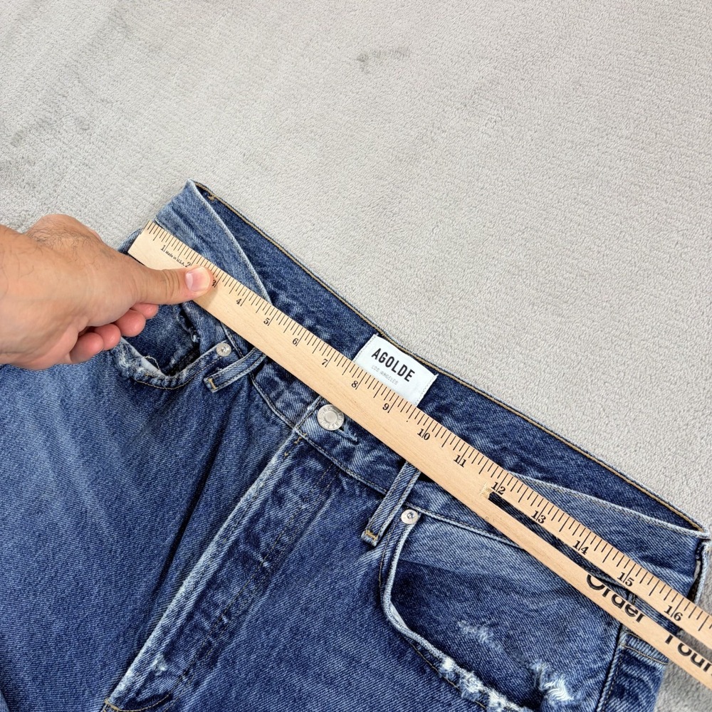 AGOLDE 90s Pinch Waist High Rise Straight Leg Jeans in Blue Wash‎ Women 29 $228 - Picture 4 of 10